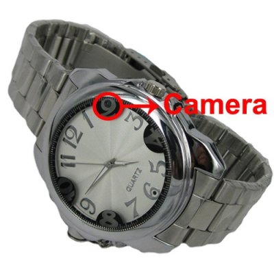 2GB Silver Spy Camera Wrist Watch with Micro Camcorder Hidden